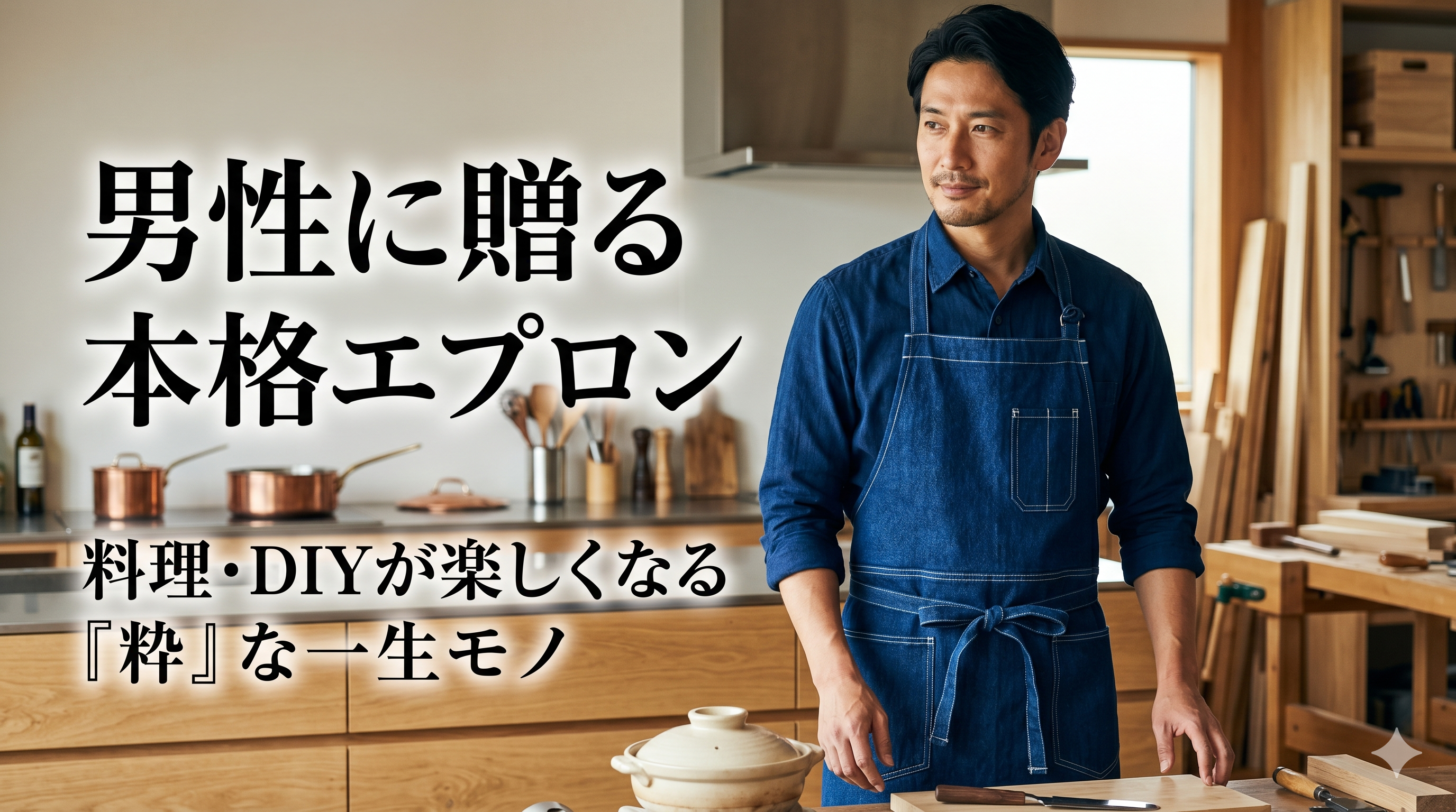 男性に本格派エプロンをプレゼント|料理・DIYが楽しくなる「粋」な一生モノ