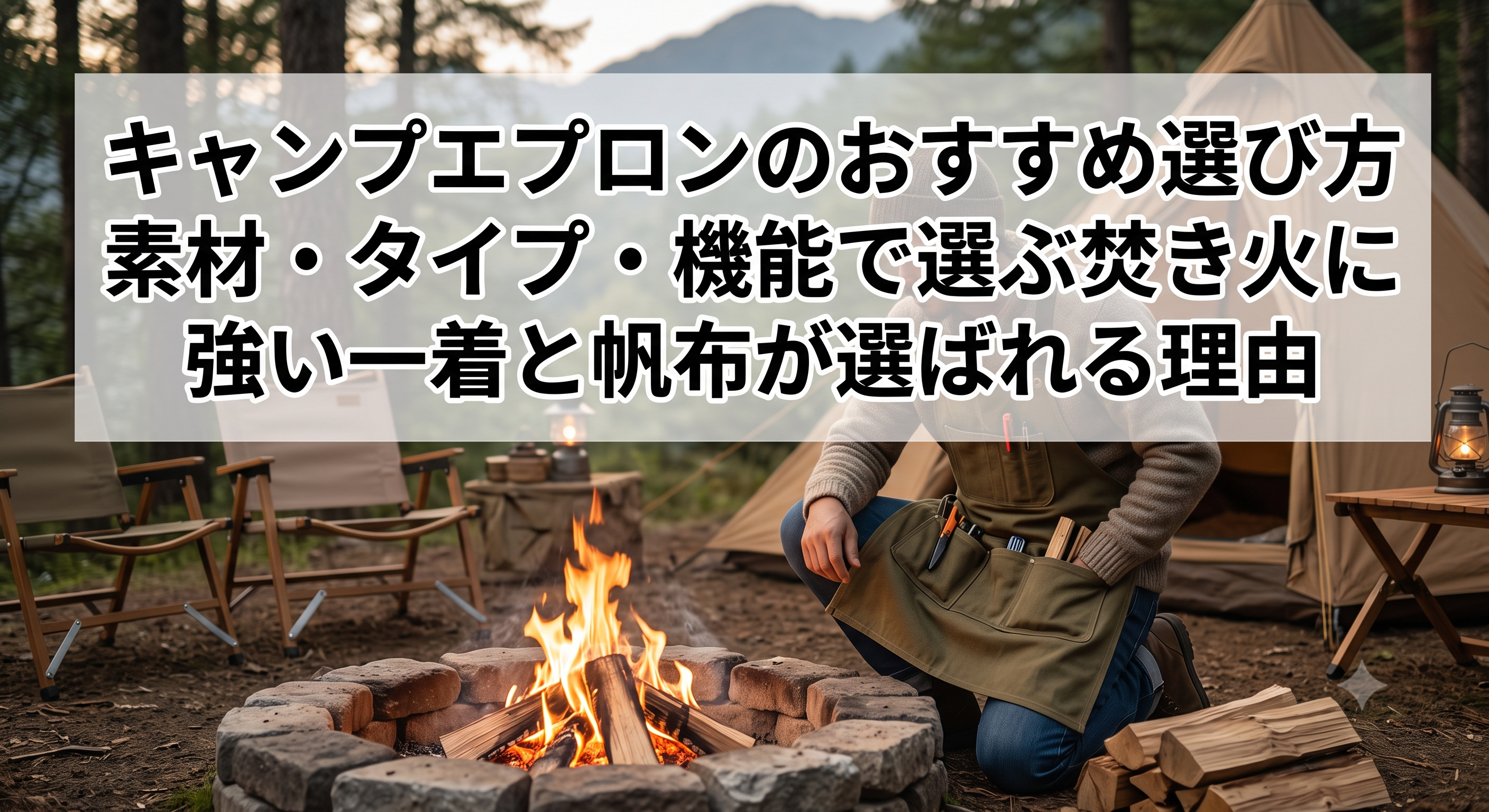 キャンプエプロンのおすすめ選び方｜素材・タイプ・機能で選ぶ焚き火に強い一着と帆布が選ばれる理由