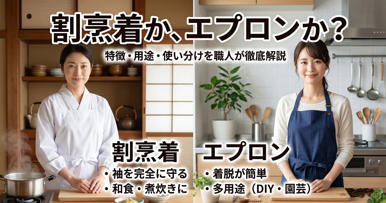 割烹着とエプロン、どちらを選ぶ？特徴・用途・使い分けを職人が解説